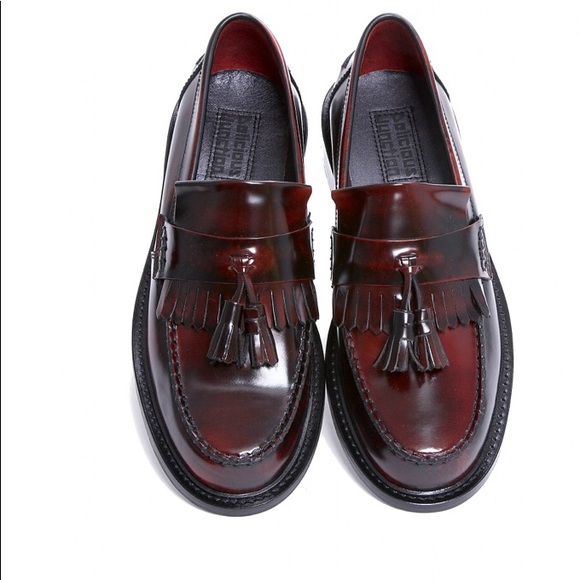 oxblood tassel loafers